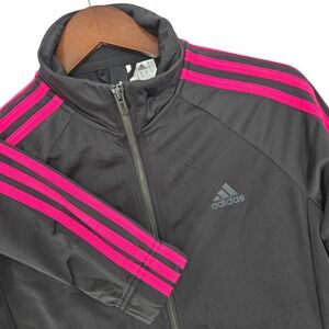 Adidas NWT Medium D2M Track Top Jacket Womens Black Pink Sporty Athleisure